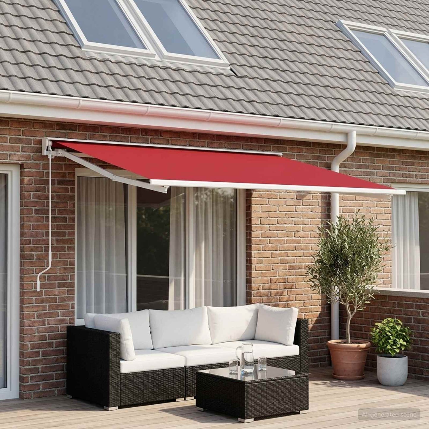 Vervangingsdoek voor zonnescherm Rood 400 × 300 cm Polyester is nu te koop bij PeponiXL, paradijselijk wonen!