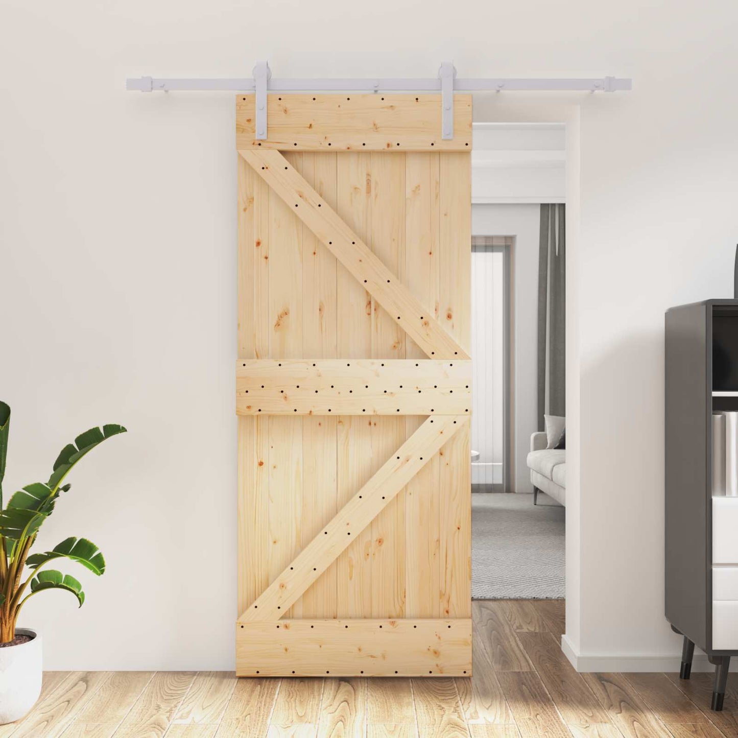 Schuifdeur Natuurlijk en Wit 85 x 210 cm Massief Grenenhout is nu te koop bij PeponiXL, paradijselijk wonen!