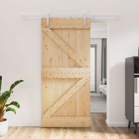 Schuifdeur Natuurlijk en Wit 95 x 210 cm Massief Grenenhout is nu te koop bij PeponiXL, paradijselijk wonen!