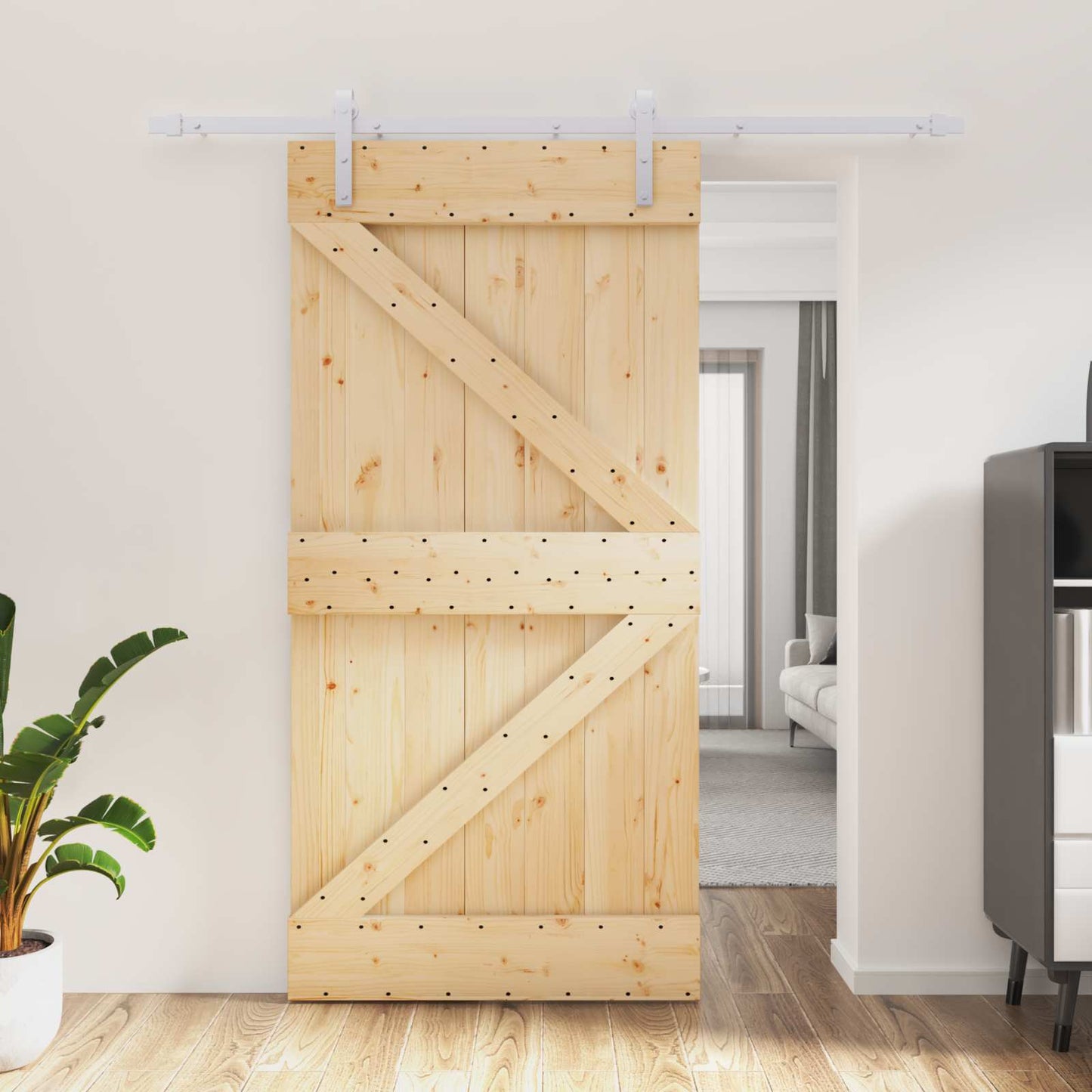 Schuifdeur Natuurlijk en Wit 100 x 210 cm Massief grenenhout is nu te koop bij PeponiXL, paradijselijk wonen!