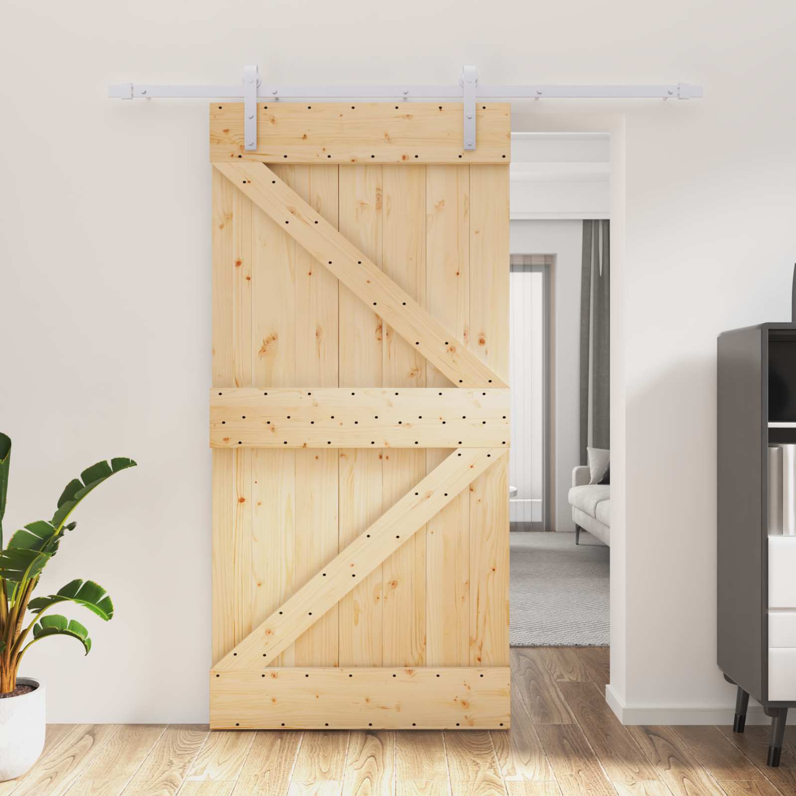 Schuifdeur Natuurlijk en Wit 100 x 210 cm Massief grenenhout is nu te koop bij PeponiXL, paradijselijk wonen!
