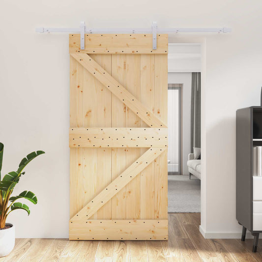 Schuifdeur Natuurlijk en Wit 100 x 210 cm Massief grenenhout is nu te koop bij PeponiXL, paradijselijk wonen!