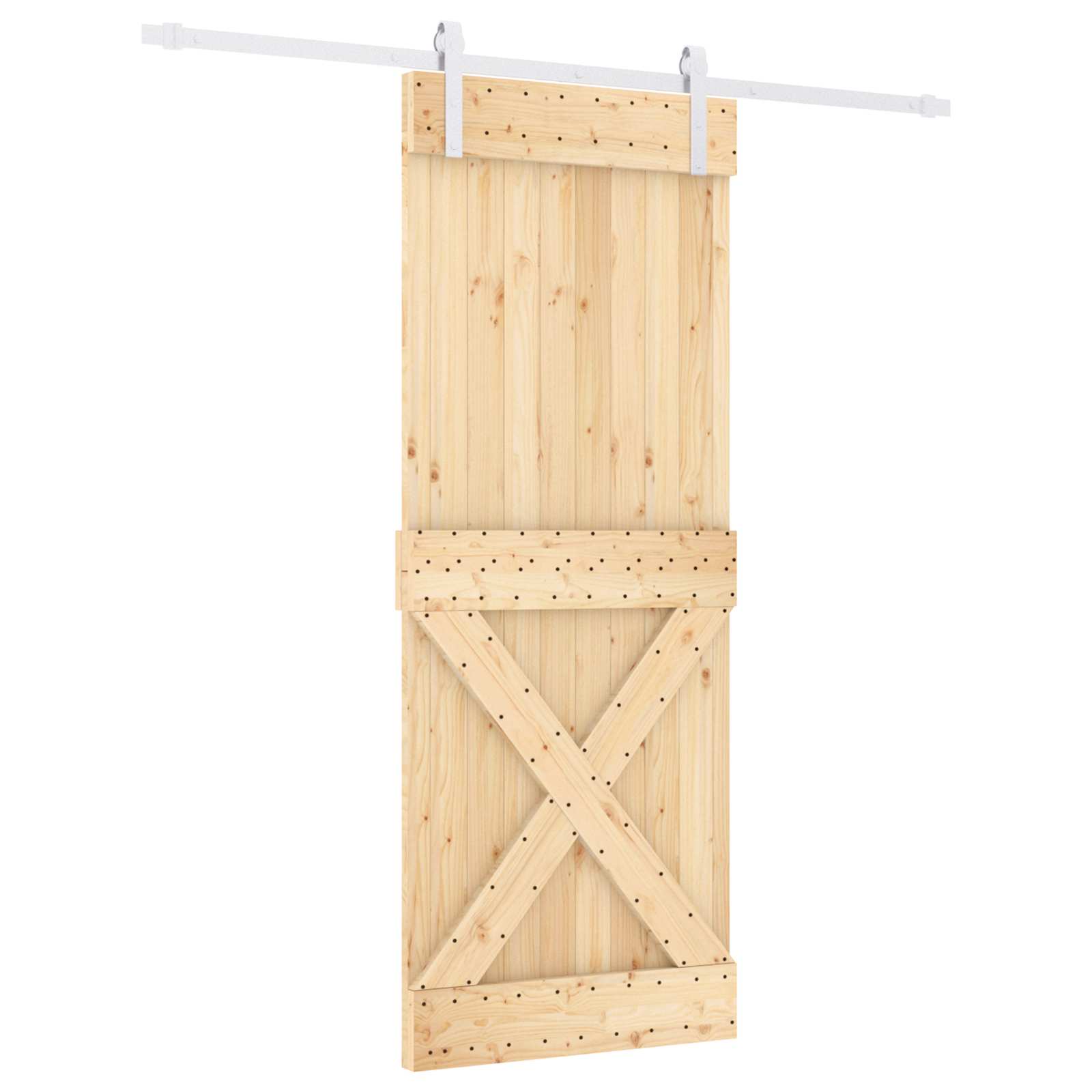 Schuifdeur Natuurlijk en Wit 80 x 210 cm Massief Grenenhout is nu te koop bij PeponiXL, paradijselijk wonen!