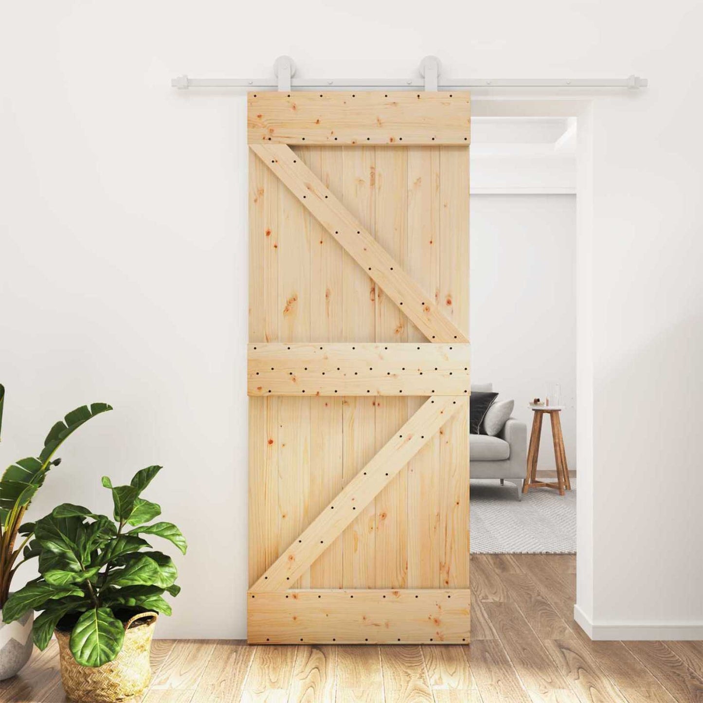 Schuifdeur Natuurlijk en Wit 85 x 210 cm Massief Grenenhout is nu te koop bij PeponiXL, paradijselijk wonen!