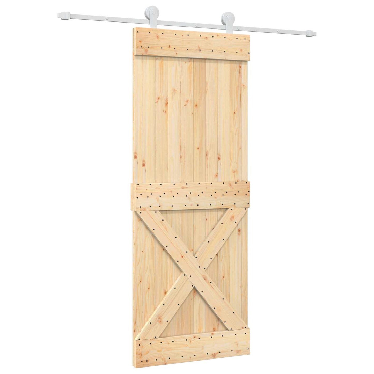 Schuifdeur Natuurlijk en Wit 80 x 210 cm Massief Grenenhout is nu te koop bij PeponiXL, paradijselijk wonen!