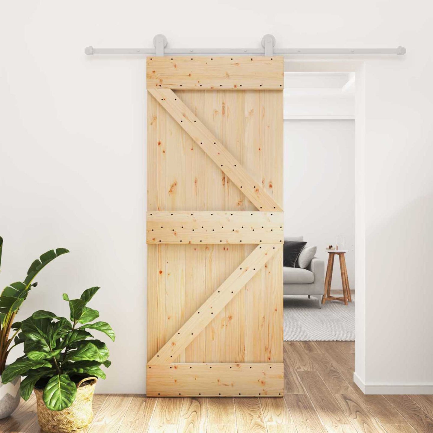 Schuifdeur Natuurlijk en Wit 85 x 210 cm Massief Grenenhout is nu te koop bij PeponiXL, paradijselijk wonen!