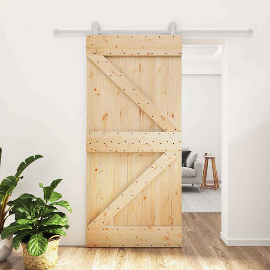 Schuifdeur Natuurlijk en Wit 95 x 210 cm Massief Grenenhout is nu te koop bij PeponiXL, paradijselijk wonen!