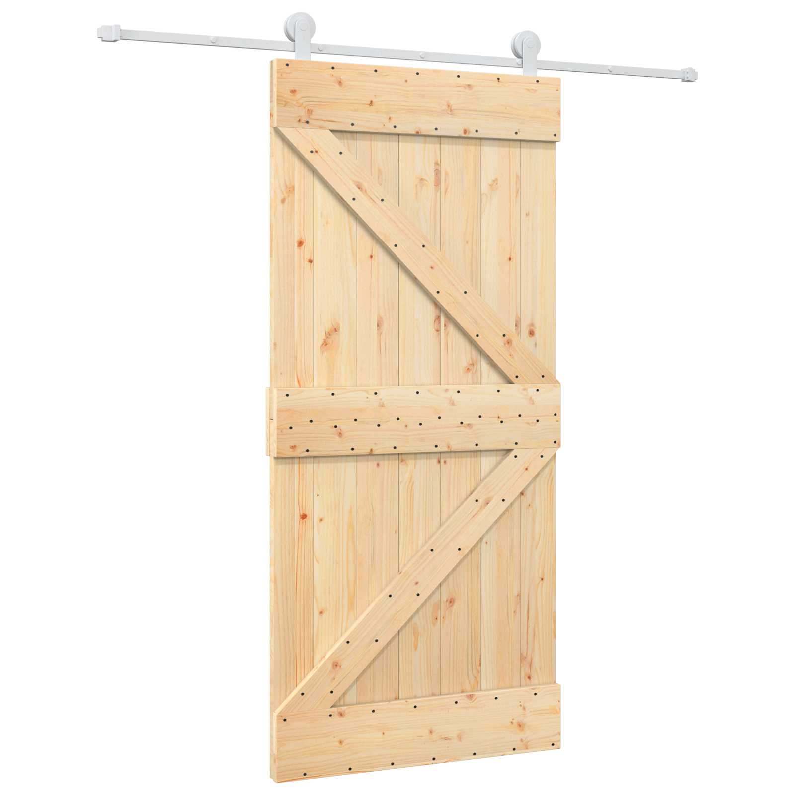 Schuifdeur Natuurlijk en Wit 95 x 210 cm Massief Grenenhout is nu te koop bij PeponiXL, paradijselijk wonen!