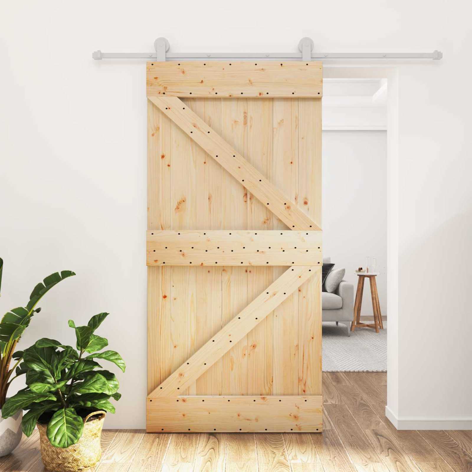 Schuifdeur Natuurlijk en Wit 100 x 210 cm Massief grenenhout is nu te koop bij PeponiXL, paradijselijk wonen!