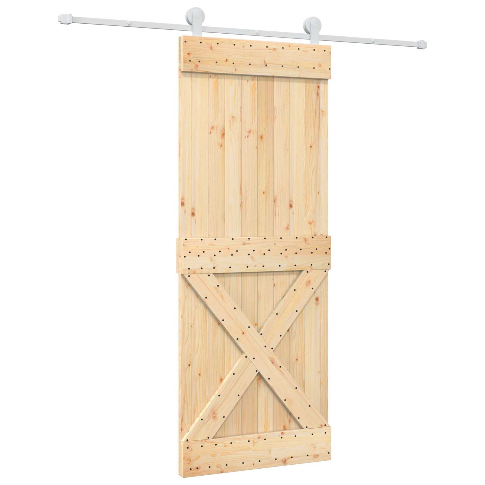 Schuifdeur Natuurlijk en Wit 80 x 210 cm Massief Grenenhout is nu te koop bij PeponiXL, paradijselijk wonen!