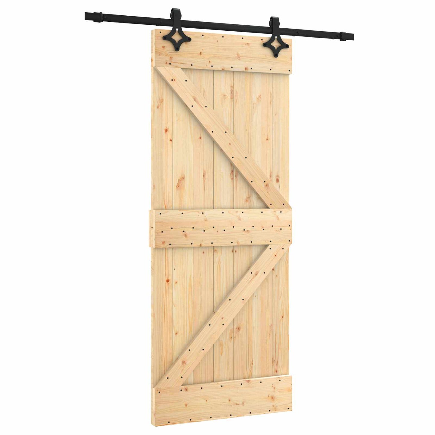 Schuifdeur Naturel en Zwart 85 x 210 cm Massief Grenenhout is nu te koop bij PeponiXL, paradijselijk wonen!