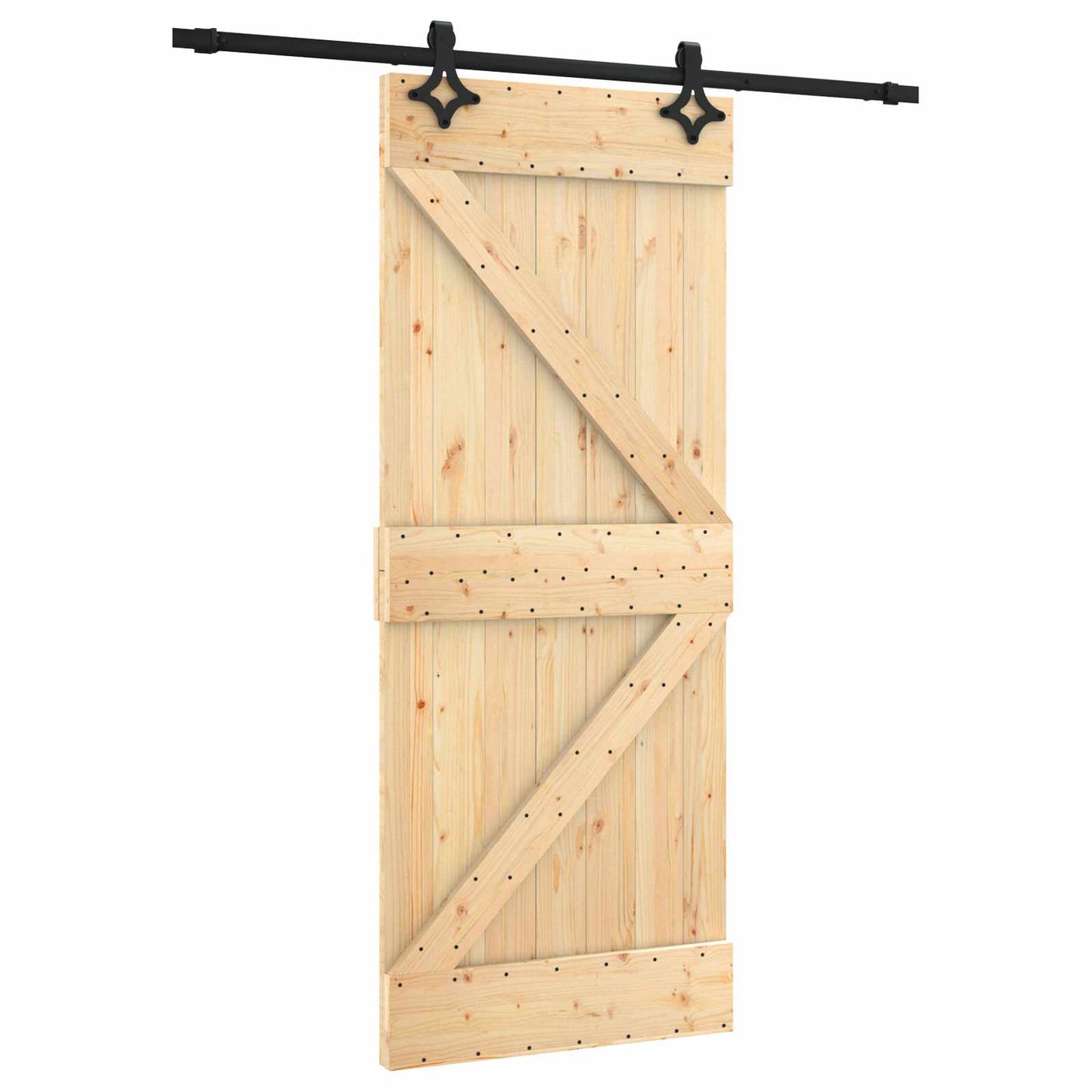 Schuifdeur Naturel en Zwart 85 x 210 cm Massief Grenenhout is nu te koop bij PeponiXL, paradijselijk wonen!