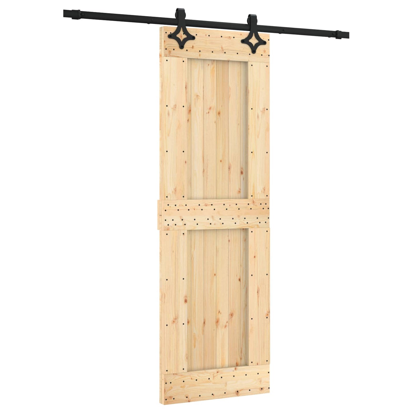 Schuifdeur Naturel en Zwart 70 x 210 cm Massief Grenenhout is nu te koop bij PeponiXL, paradijselijk wonen!