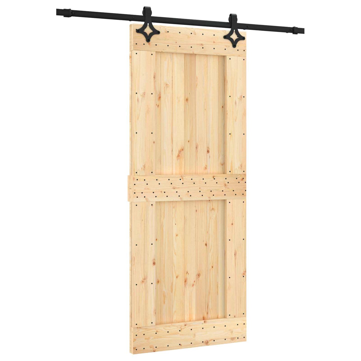 Schuifdeur Naturel en Zwart 85 x 210 cm Massief Grenenhout is nu te koop bij PeponiXL, paradijselijk wonen!