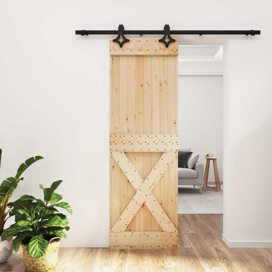 Schuifdeur Naturel en Zwart 70 x 210 cm Massief Grenenhout is nu te koop bij PeponiXL, paradijselijk wonen!