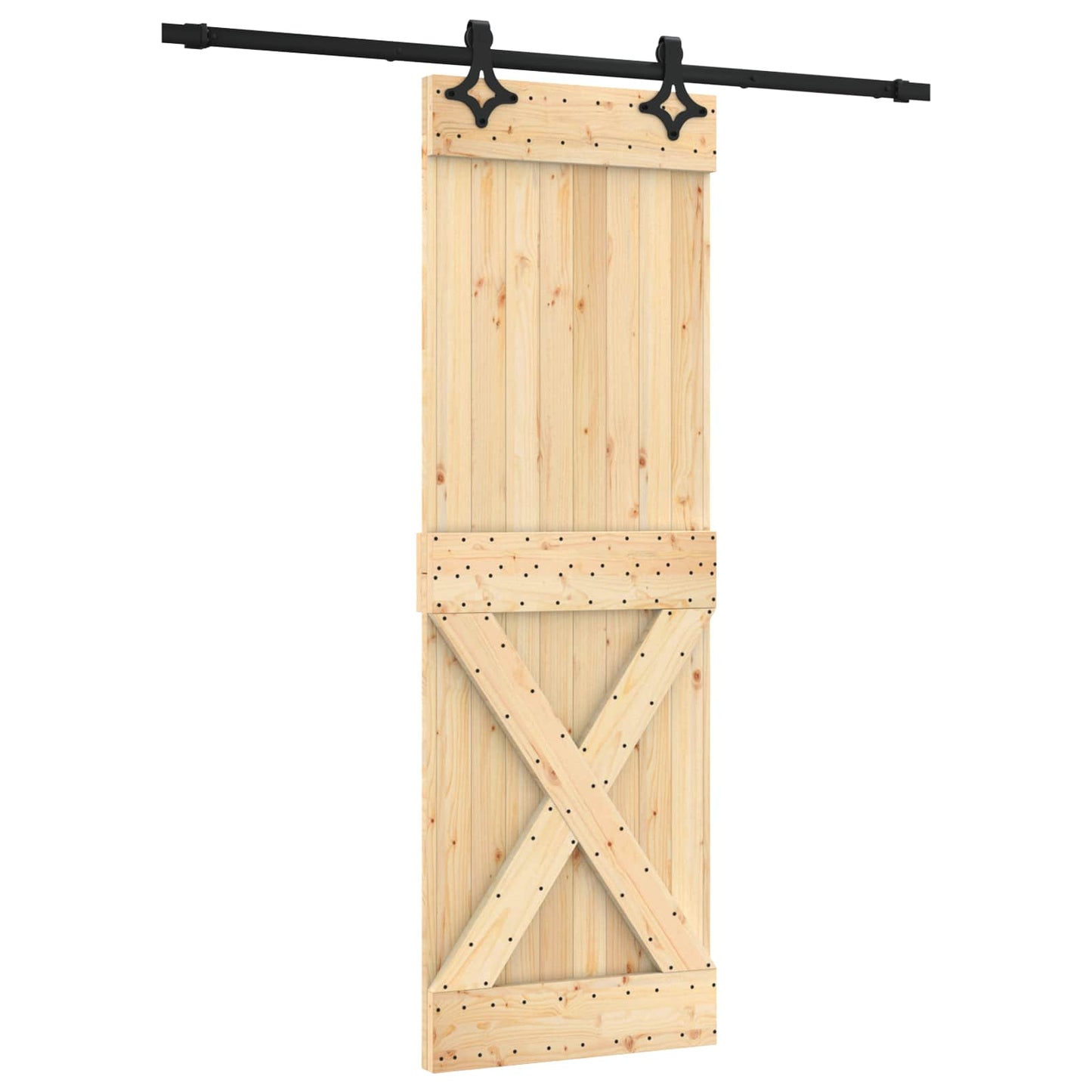 Schuifdeur Naturel en Zwart 70 x 210 cm Massief Grenenhout is nu te koop bij PeponiXL, paradijselijk wonen!