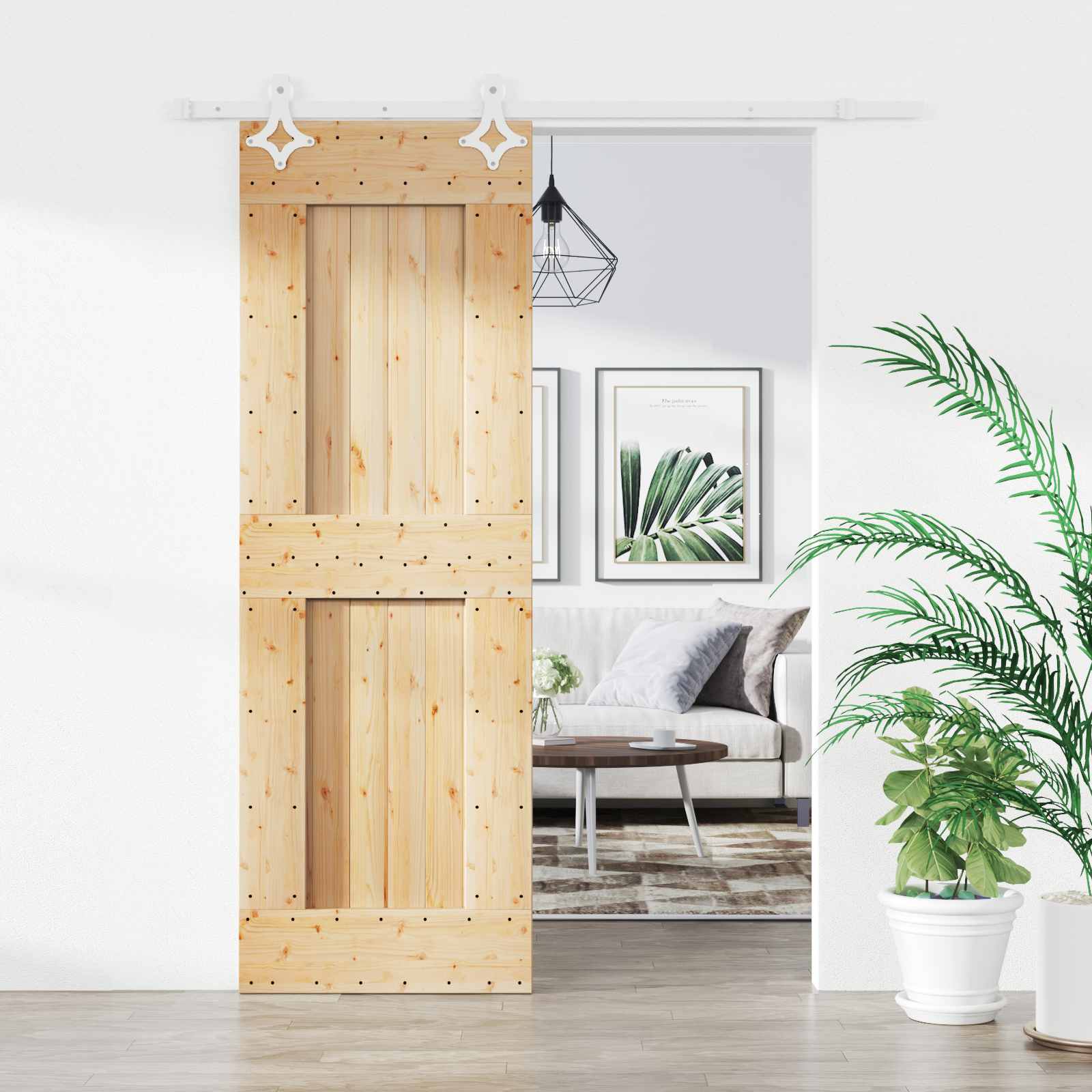 Schuifdeur Natuurlijk en Wit 70 x 210 cm Massief Grenenhout is nu te koop bij PeponiXL, paradijselijk wonen!