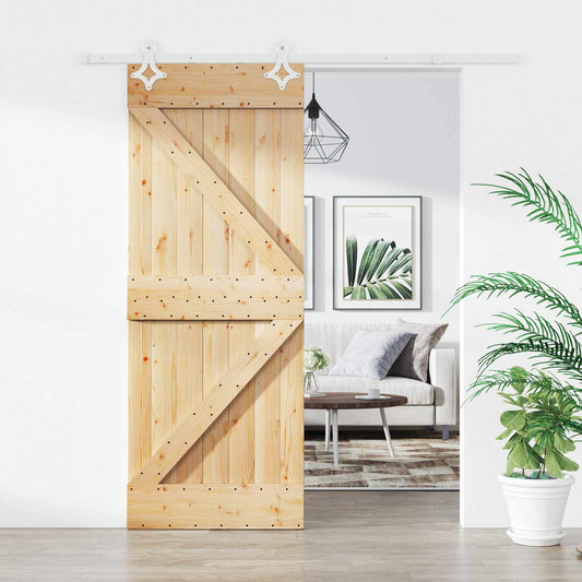 Schuifdeur Natuurlijk en Wit 85 x 210 cm Massief Grenenhout is nu te koop bij PeponiXL, paradijselijk wonen!