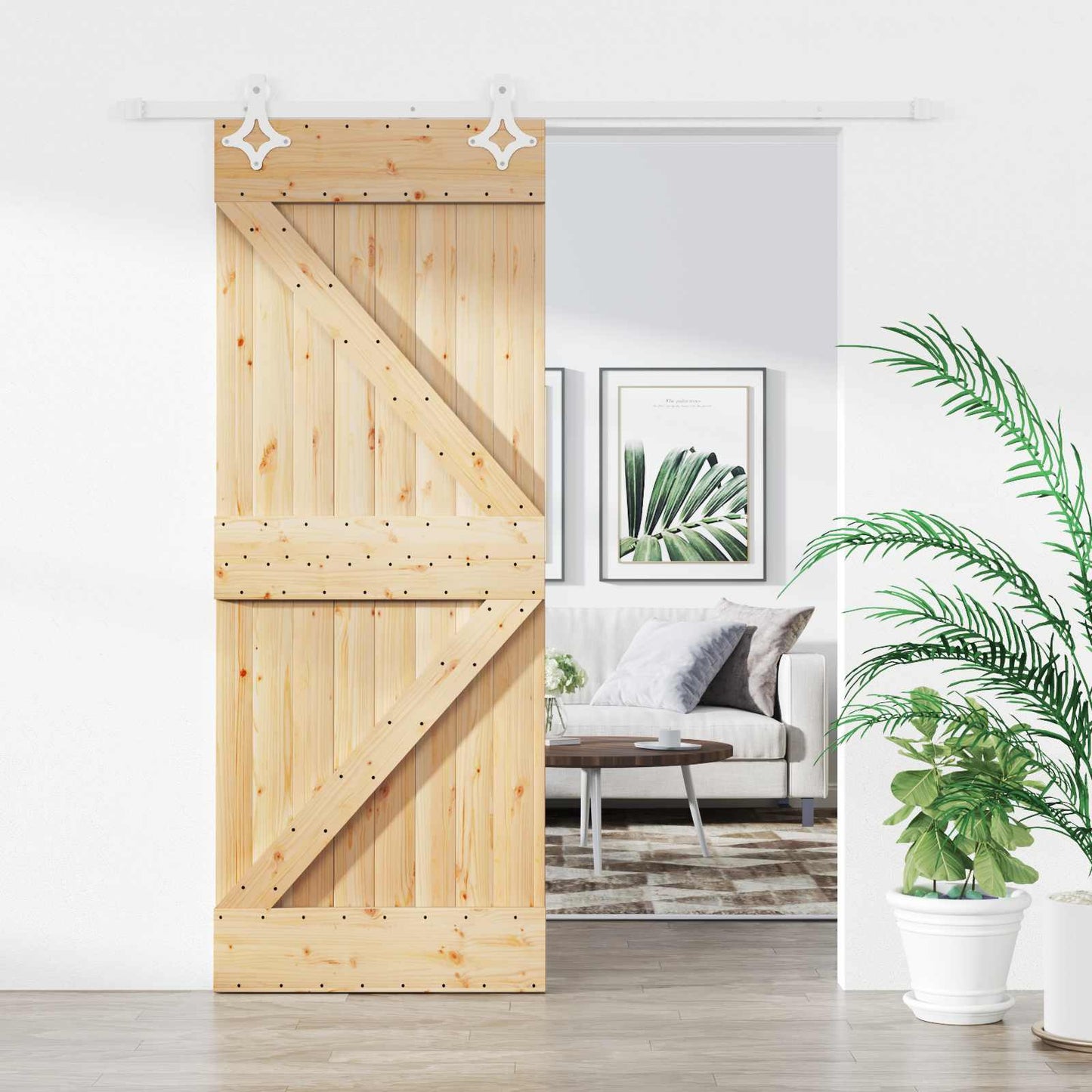 Schuifdeur Natuurlijk en Wit 80 x 210 cm Massief grenenhout is nu te koop bij PeponiXL, paradijselijk wonen!