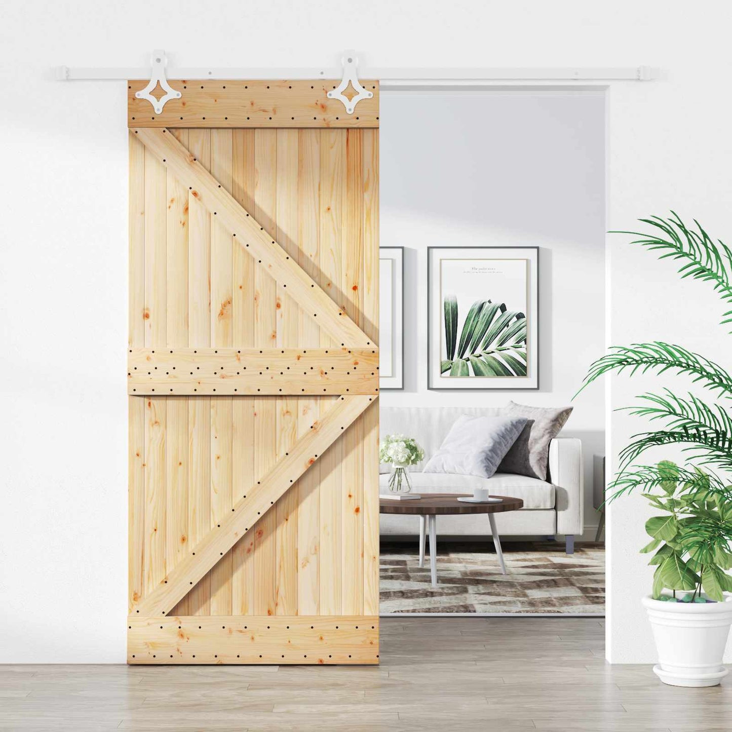 Schuifdeur Natuurlijk en Wit 100 x 210 cm Massief grenenhout is nu te koop bij PeponiXL, paradijselijk wonen!
