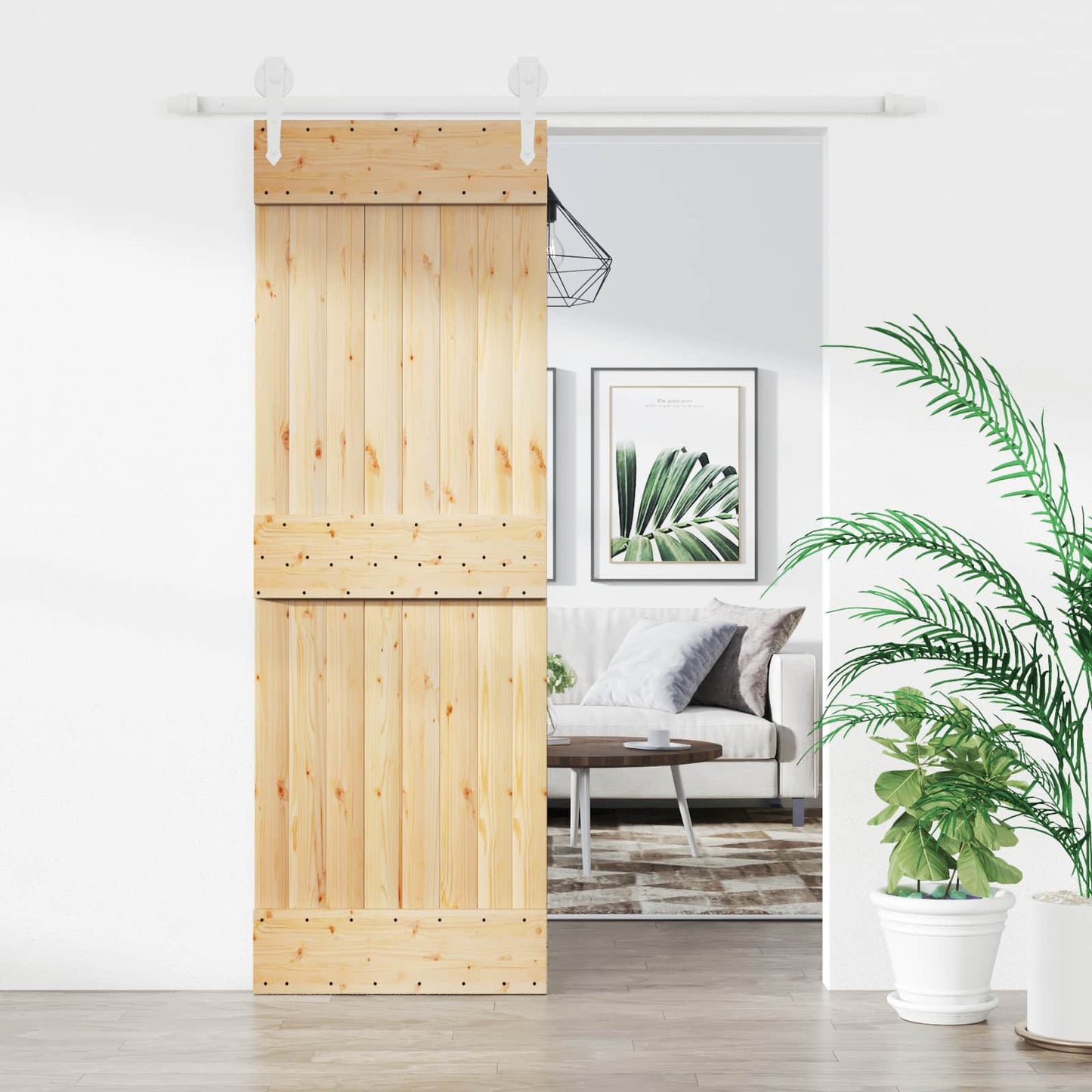 Schuifdeur Natuurlijk en Wit 70 x 210 cm Massief Grenenhout is nu te koop bij PeponiXL, paradijselijk wonen!