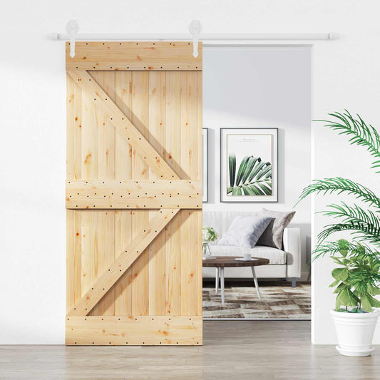 Schuifdeur Natuurlijk en Wit 95 x 210 cm Massief Grenenhout is nu te koop bij PeponiXL, paradijselijk wonen!