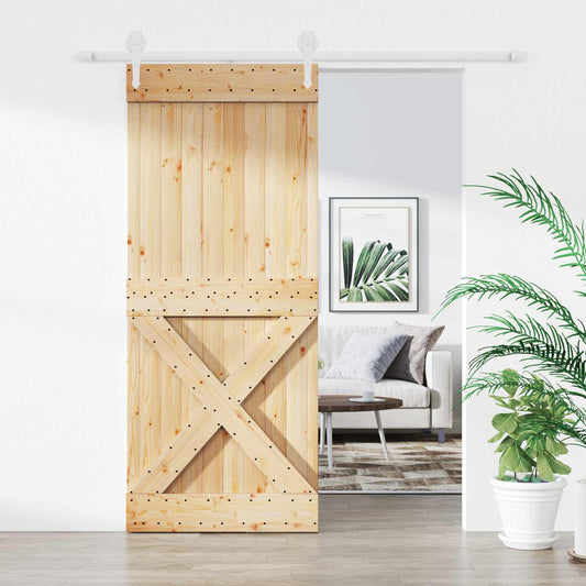 Schuifdeur Natuurlijk en Wit 100 x 210 cm Massief grenenhout is nu te koop bij PeponiXL, paradijselijk wonen!