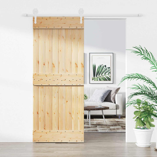 Schuifdeur Natuurlijk en Wit 85 x 210 cm Massief Grenenhout is nu te koop bij PeponiXL, paradijselijk wonen!
