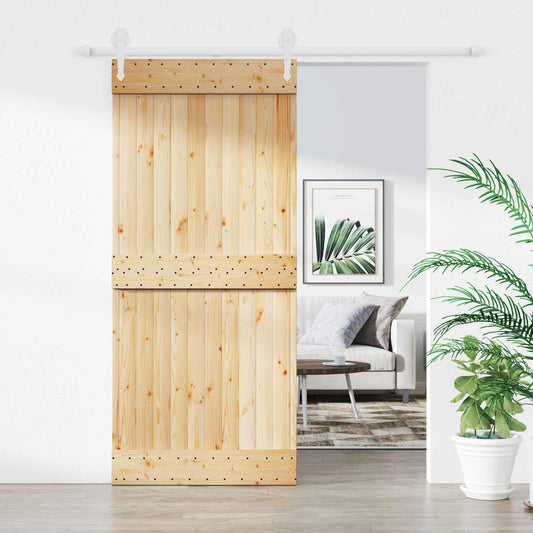 Schuifdeur Natuurlijk en Wit 90 x 210 cm Massief Grenenhout is nu te koop bij PeponiXL, paradijselijk wonen!