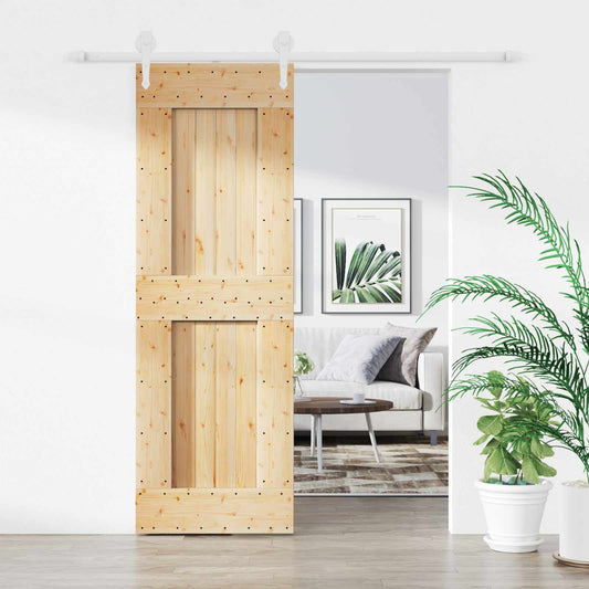 Schuifdeur Natuurlijk en Wit 70 x 210 cm Massief Grenenhout is nu te koop bij PeponiXL, paradijselijk wonen!