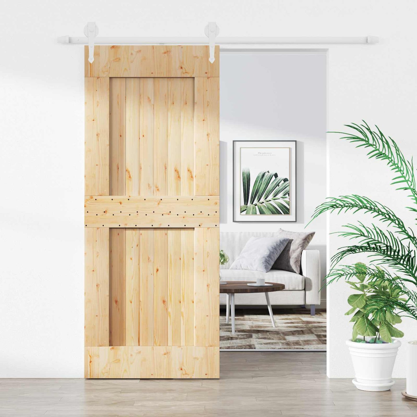 Schuifdeur Natuurlijk en Wit 85 x 210 cm Massief Grenenhout is nu te koop bij PeponiXL, paradijselijk wonen!