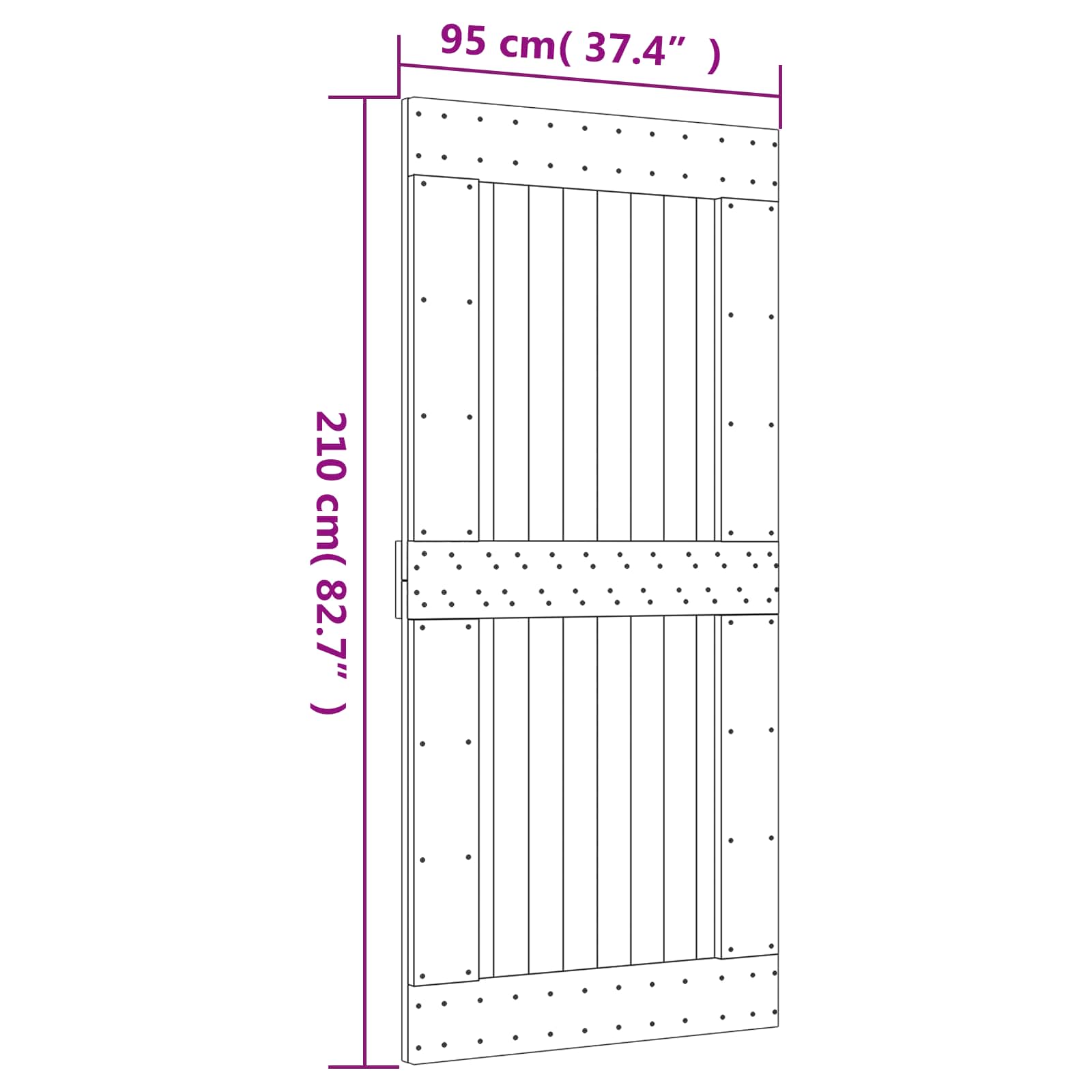 Schuifdeur Natuurlijk en Wit 95 x 210 cm Massief Grenenhout is nu te koop bij PeponiXL, paradijselijk wonen!