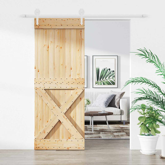 Schuifdeur Natuurlijk en Wit 80 x 210 cm Massief Grenenhout is nu te koop bij PeponiXL, paradijselijk wonen!