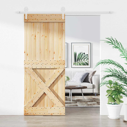 Schuifdeur Natuurlijk en Wit 85 x 210 cm Massief Grenenhout is nu te koop bij PeponiXL, paradijselijk wonen!