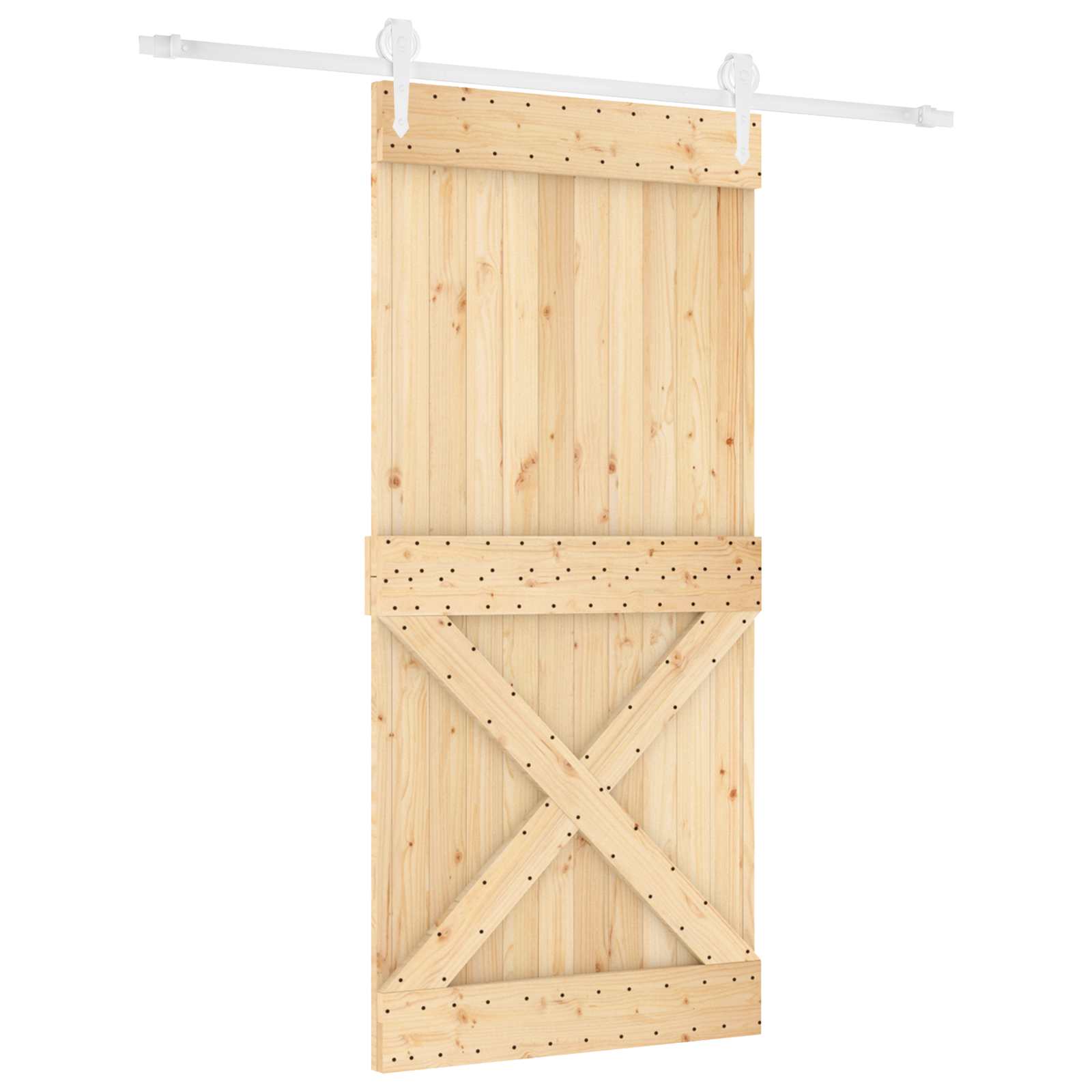 Schuifdeur Natuurlijk en Wit 95 x 210 cm Massief Grenenhout is nu te koop bij PeponiXL, paradijselijk wonen!