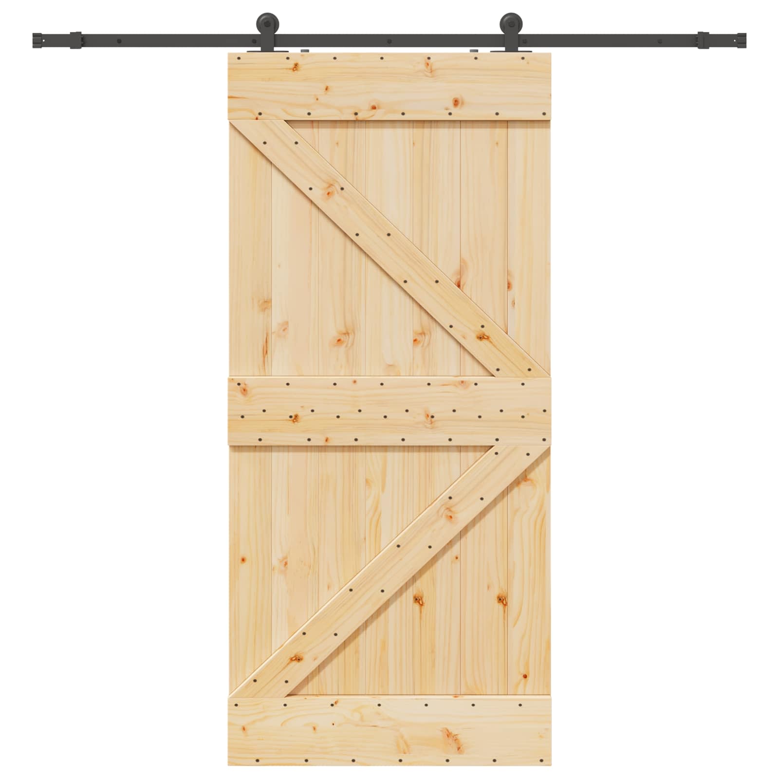Schuifdeur NARVIK Naturel en Zwart 100 x 210 cm (213,5 cm) is nu te koop bij PeponiXL, paradijselijk wonen!