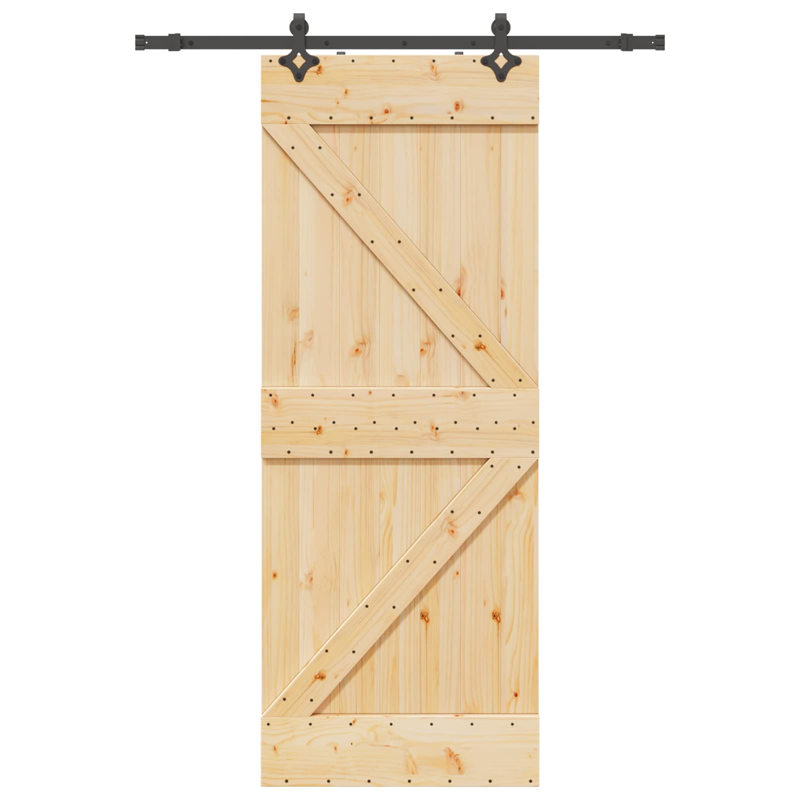 Schuifdeur NARVIK Naturel en Zwart 80 x 210 cm (152,5 cm) is nu te koop bij PeponiXL, paradijselijk wonen!