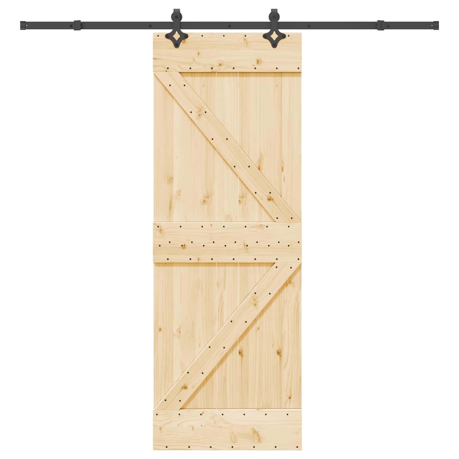 Schuifdeur NARVIK Naturel en Zwart 70 x 210 cm (213,5 cm) is nu te koop bij PeponiXL, paradijselijk wonen!