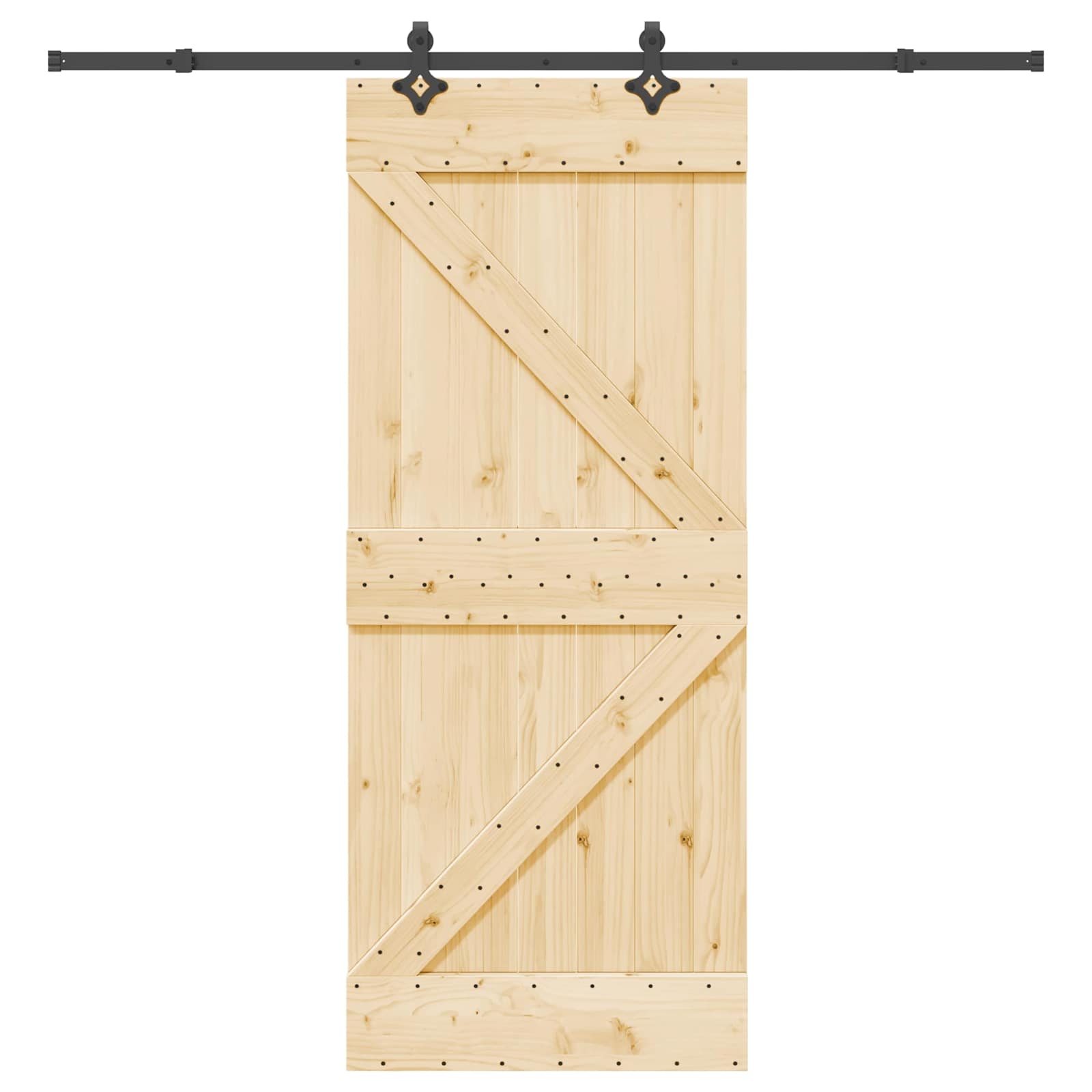 Schuifdeur NARVIK Naturel en Zwart 85 x 210 cm (213,5 cm) is nu te koop bij PeponiXL, paradijselijk wonen!