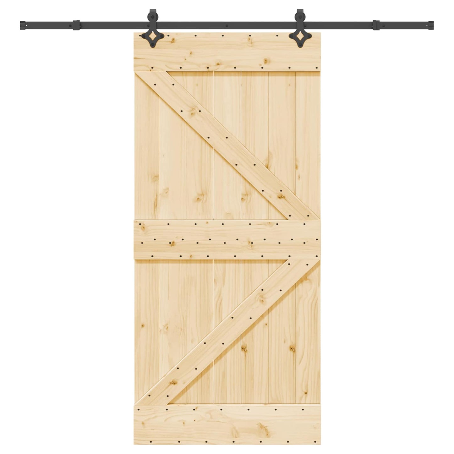 Schuifdeur NARVIK Naturel en Zwart 95 x 210 cm (213,5 cm) is nu te koop bij PeponiXL, paradijselijk wonen!