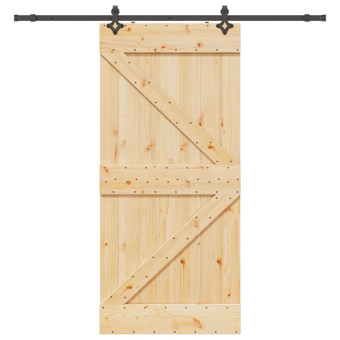 Schuifdeur NARVIK Naturel en Zwart 90 x 210 cm (213,5 cm) is nu te koop bij PeponiXL, paradijselijk wonen!