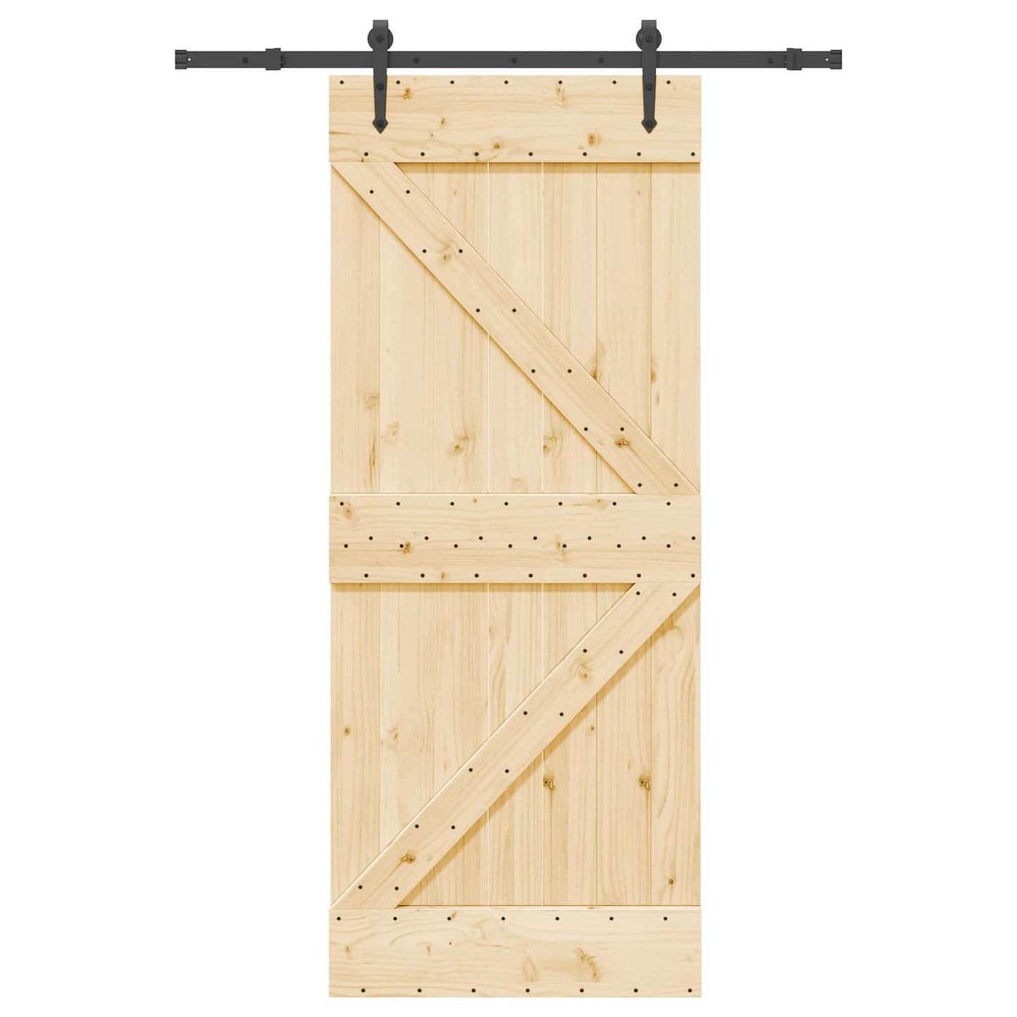Schuifdeur NARVIK Naturel en Zwart 85 x 210 cm (152,5 cm) is nu te koop bij PeponiXL, paradijselijk wonen!