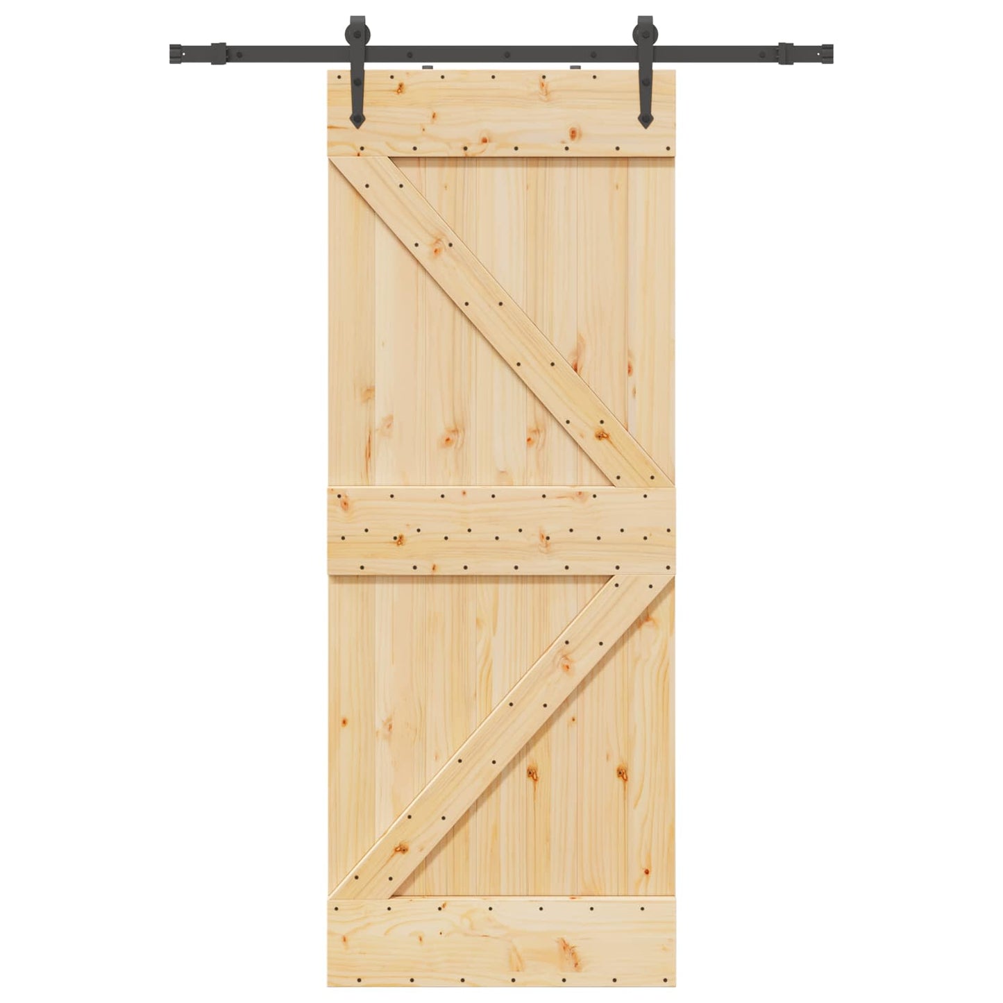 Schuifdeur NARVIK Naturel en Zwart 80 x 210 cm (152,5 cm) is nu te koop bij PeponiXL, paradijselijk wonen!