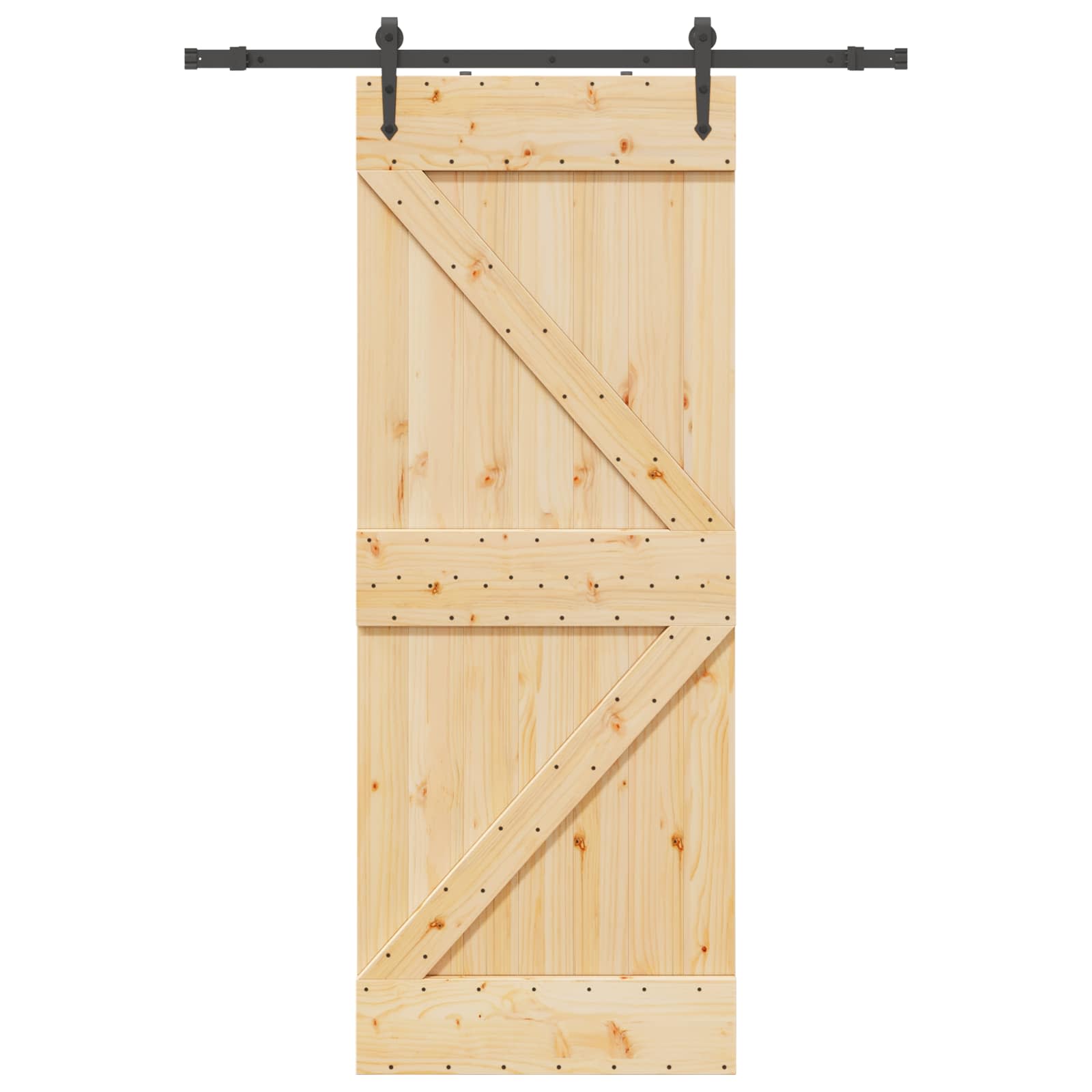 Schuifdeur NARVIK Naturel en Zwart 80 x 210 cm (152,5 cm) is nu te koop bij PeponiXL, paradijselijk wonen!