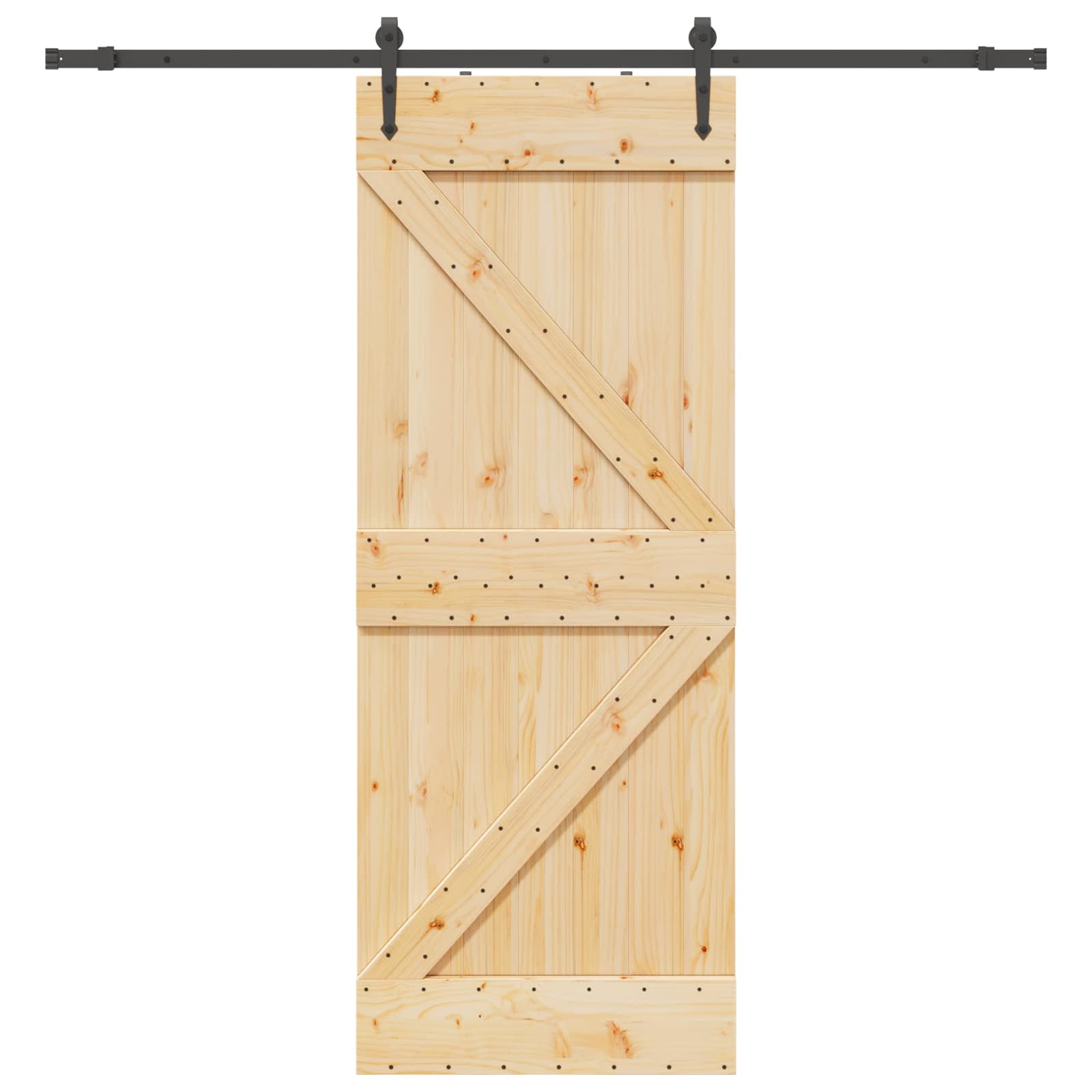 Schuifdeur NARVIK Naturel en Zwart 80 x 210 cm (213,5 cm) is nu te koop bij PeponiXL, paradijselijk wonen!