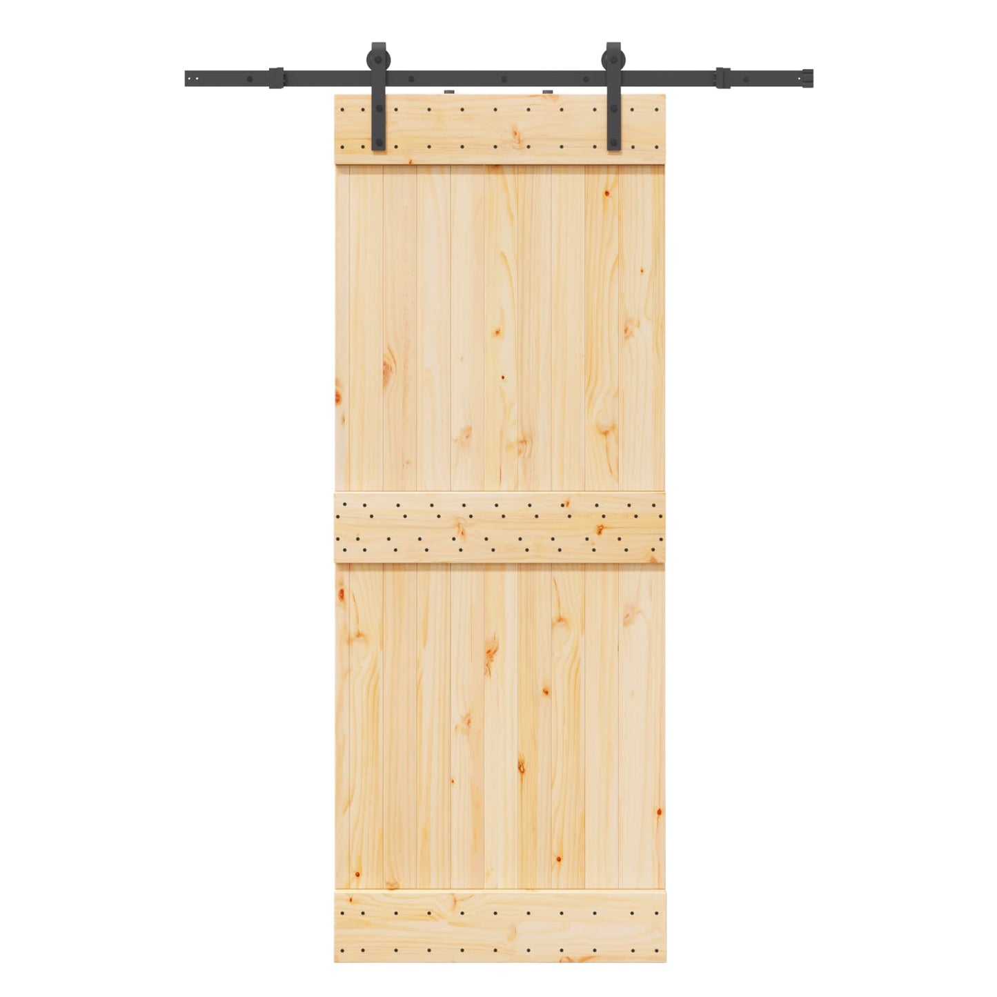 Schuifdeur NARVIK Naturel en Zwart 80 x 210 cm (152,5 cm) is nu te koop bij PeponiXL, paradijselijk wonen!
