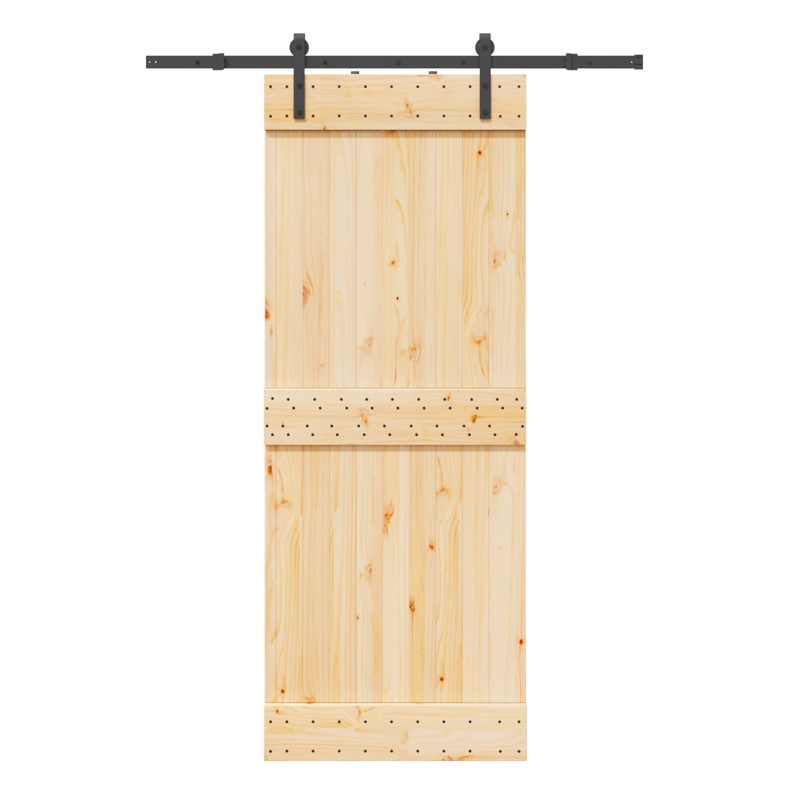 Schuifdeur NARVIK Naturel en Zwart 80 x 210 cm (152,5 cm) is nu te koop bij PeponiXL, paradijselijk wonen!