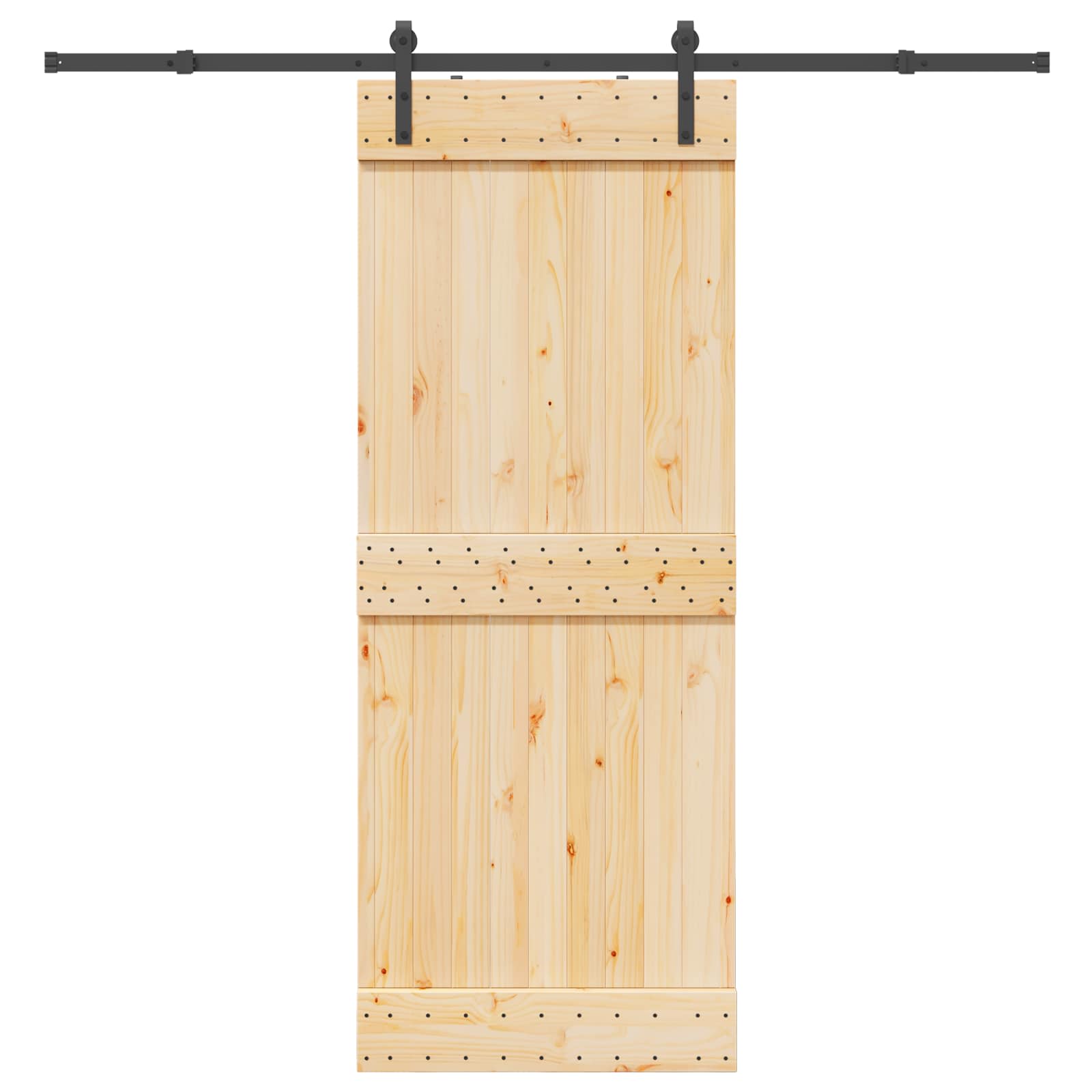 Schuifdeur NARVIK Naturel en Zwart 80 x 210 cm (213,5 cm) is nu te koop bij PeponiXL, paradijselijk wonen!
