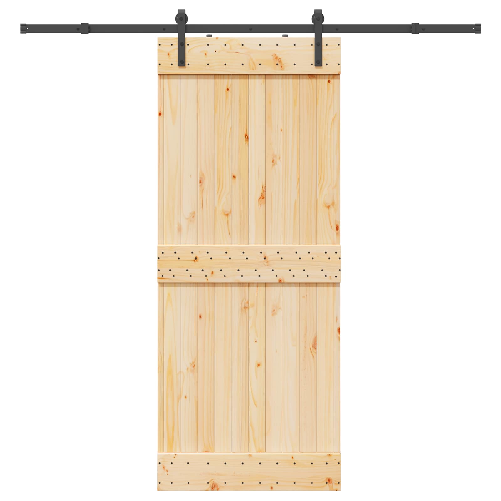 Schuifdeur NARVIK Naturel en Zwart 85 x 210 cm (213,5 cm) is nu te koop bij PeponiXL, paradijselijk wonen!