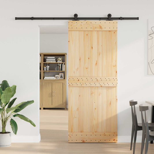 Schuifdeur NARVIK 85 x 210 cm (213,5 cm) Naturel en Zwart is nu te koop bij PeponiXL, paradijselijk wonen!